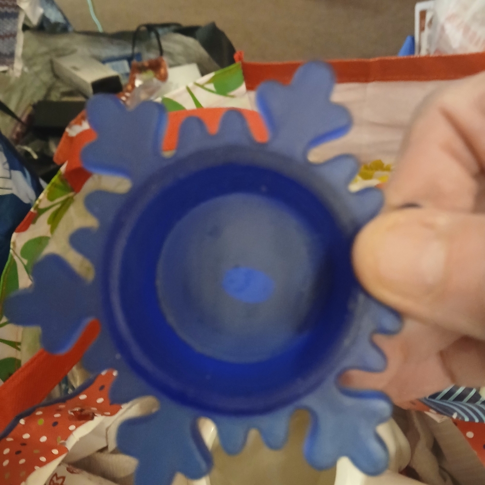 Blue Snowflake Candle Holder
